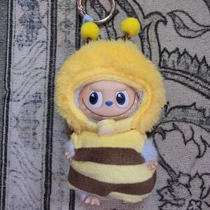 Cute Yellow Bee Plush Keychain